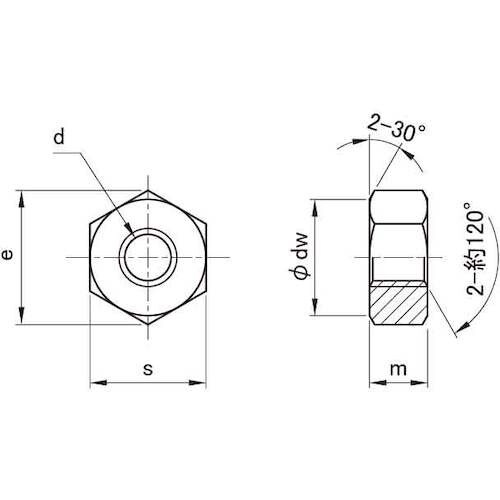 SUNCO 六角ナット(2種 切削 M24 (30