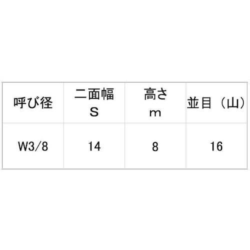 SUNCO 小形六角ナット(1種 (B14 3/8
