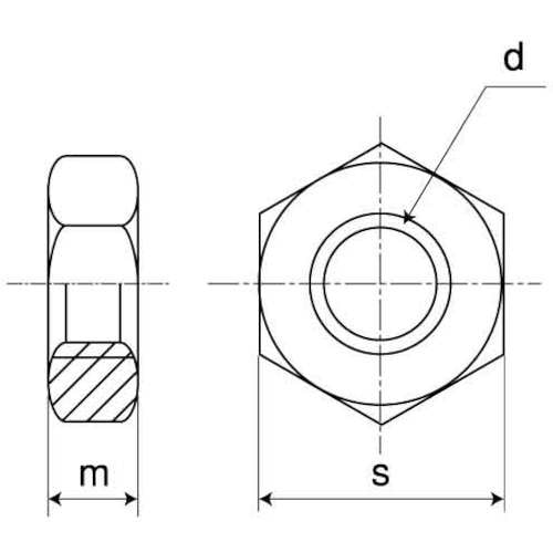 SUNCO 三価ホワイト 六角ナット(3種 切削
