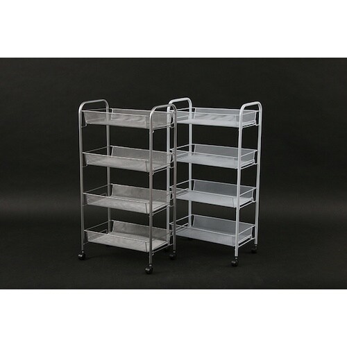 不二貿易 メッシュ トローリー4段WH