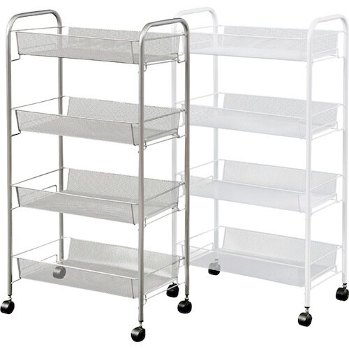 不二貿易 メッシュ トローリー4段WH