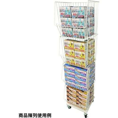 DAIDOHANT 4段スタックカゴ白 W360