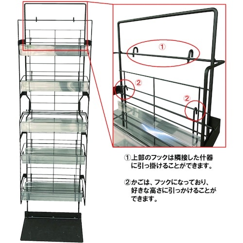 DAIDOHANT エンドサイド什器 黒 5段 ネ