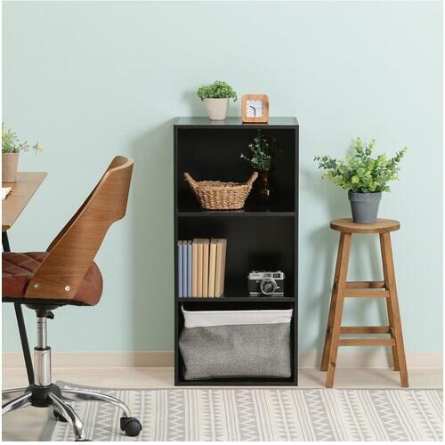 不二貿易 カラーボックス 3段 HP943 ブラッ