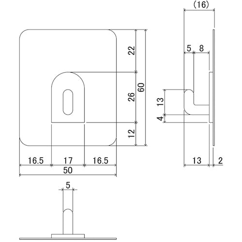 DAIDOHANT 粘着フック クリア50×60M