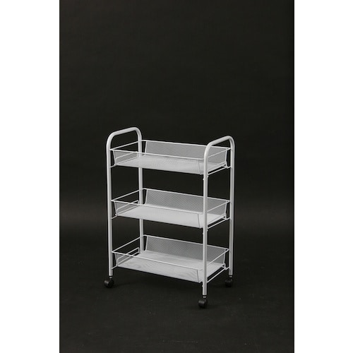 不二貿易 メッシュ トローリー3段WH