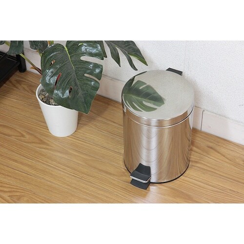 不二貿易 ステンレス ラウンドペダルペール 5L