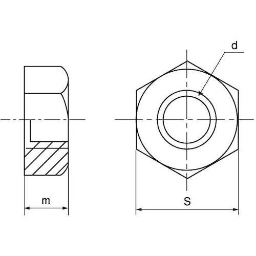 SUNCO 左 六角ナット(1種 細目 M8X1.