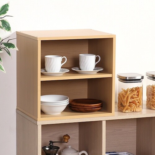 不二貿易 キューブボックス 棚付 ナチュラル CB