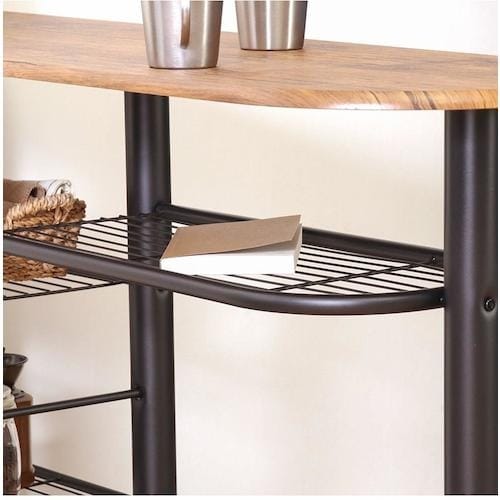 不二貿易 カウンターテーブルチェアセット3点BR