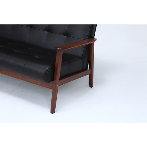 不二貿易 ハイバックPUソファー フレンズDBR