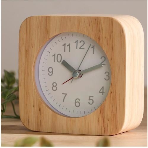 不二貿易 置時計 ウッド スクエア WH