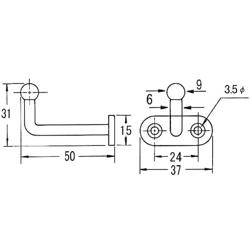 ニッサチェイン 300L型黒二ユーフック(20個入