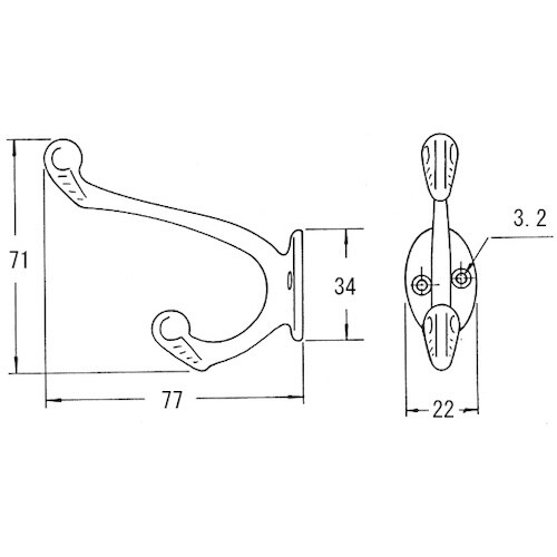 ニッサチェイン P−11B中ニッケル菊葉帽子掛(1