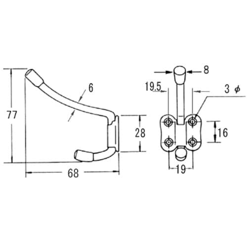 ニッサチェイン 105ニッケル鉄回転帽子掛(60個