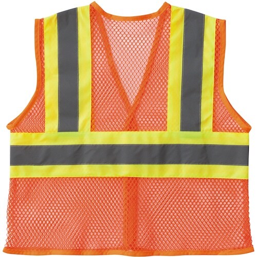 桑和 80004 メッシュベスト 蛍光オレンジ L