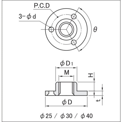 SUGICO 受座(ミリネジ用) TO−250−2
