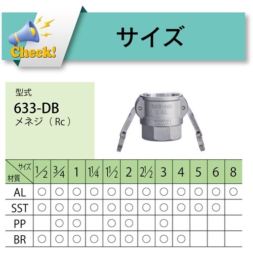 TOYOX カムロック カプラー メネジ 樹脂 6