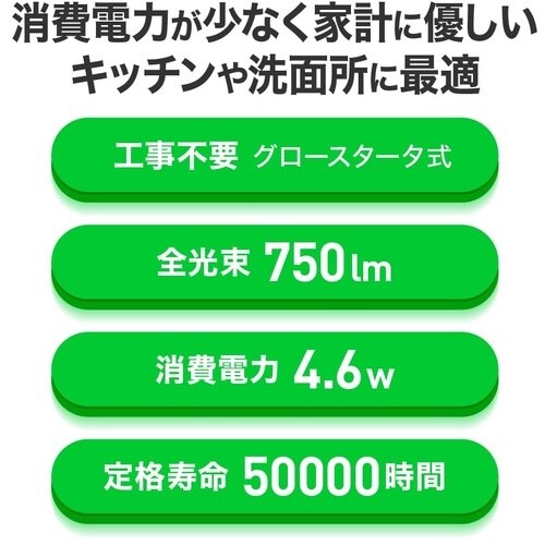 ecorica 工事不要 グロースタータ式専用直管
