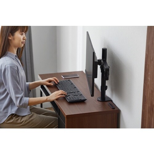 IRIS 297157 収納付きデスク ウォールナ