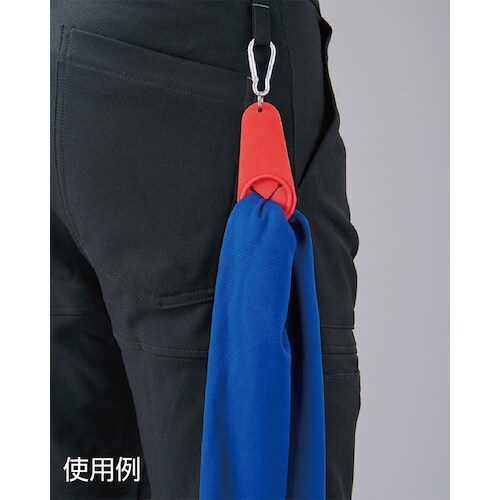 緑十字 カラビナ付きタオルホルダー 紫 本体100