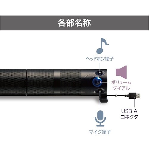 MCO USBスピーカー 2WAYタイプ ブラック