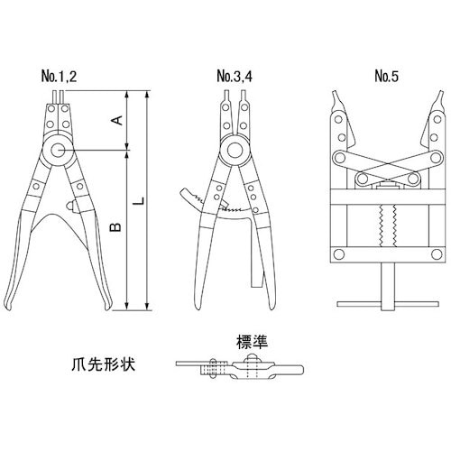オチアイ C型(穴)プライヤ− NO.2