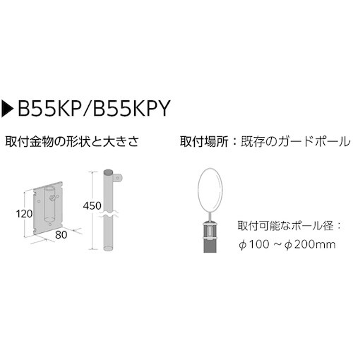 Komy フォーク出口ミラー<ガードポール用>33