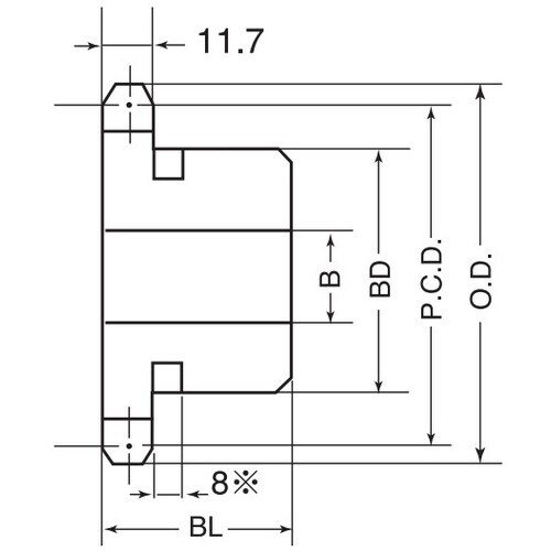 三興製作所 標準新B型下孔品スプロケット M60型