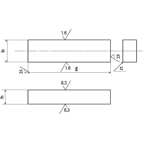 SUNCO JIS S45C 両角キー 16X10