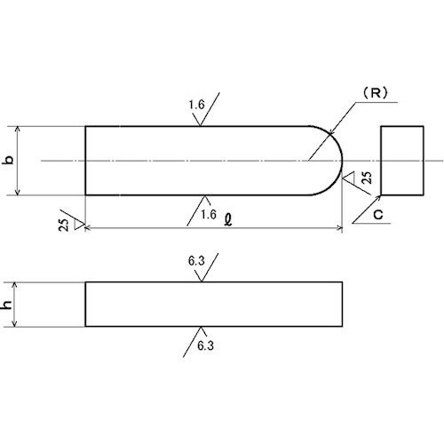 SUNCO JIS S50C 片丸キー 10X8X