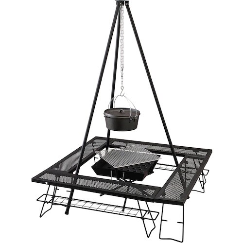 IRIS 574716 焚き火テーブル ブラック