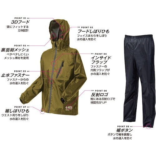 喜多 スーパーライトレインウェア 超軽量 No17