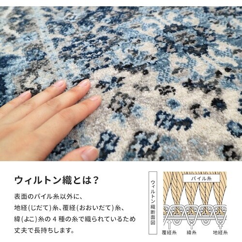 萩原 ウィルトン織の玄関マット RAKKAS グレ