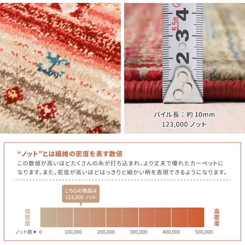 萩原 ウィルトン織の玄関マット RAKKAS グレ