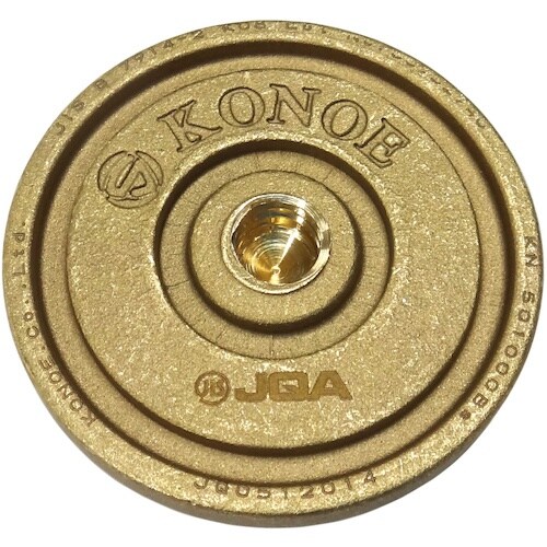 コノエ 測量用基準鋲 丸型 Vカット十字φ50 赤