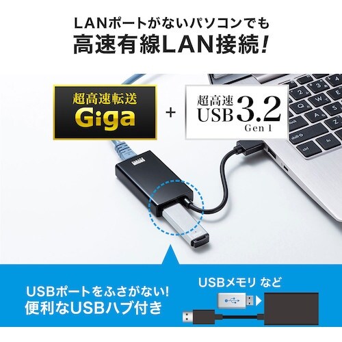 SANWA USB3.2−LAN変換アダプタ(US