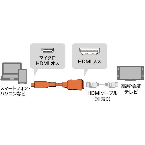 SANWA HDMI変換アダプタ(マイクロHDMI