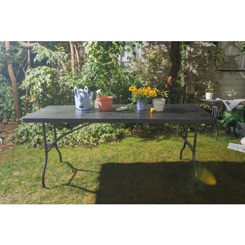 TASSCOM 木目調折り畳みテーブル 120cm