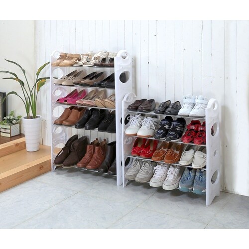 TASSCOM カバー付き10段シューズラック ホ