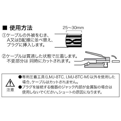JEFCOM カテゴリー6Aモジュラープラグ(貫通