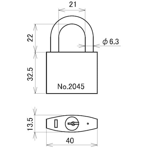 HINAKA 2045D−40−KDKA 南京錠2