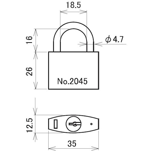 HINAKA 2045D−35−KDKA 南京錠2