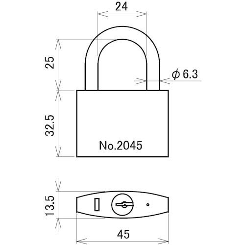HINAKA 2045D−45−KD 南京錠204