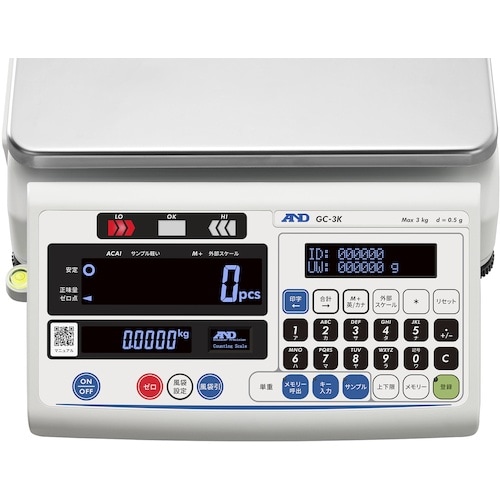 A&D 個数計 GC−3K ひょう量3kg×計数可