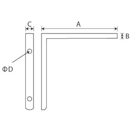 フジテック アイアンL型金具 ホワイト 60x60