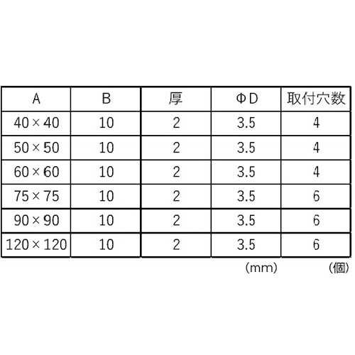 フジテック アイアン平横金具 ホワイト 40x40