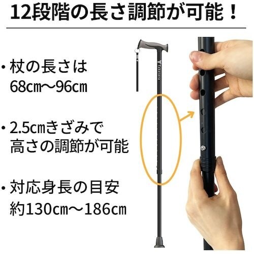 竹虎 バンブーステッキワイド ブラック