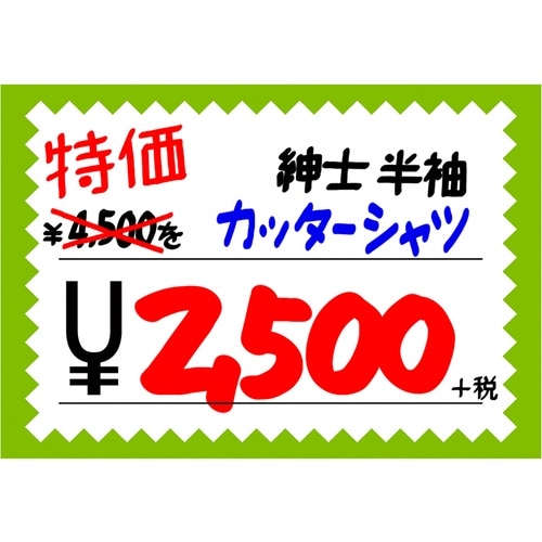 ササガワ POP カード 中 グリーン枠 ¥ 16