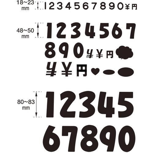 ササガワ テンプレート POPプレート 数字3サイ